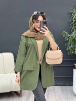 مانتو تک دکمه دو جیب نما المیرا کد 5204 - تصویر 23