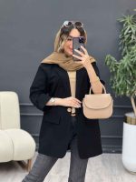 مانتو تک دکمه دو جیب نما المیرا کد 5204 - تصویر 8