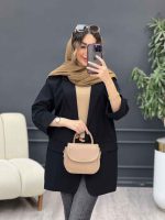 مانتو تک دکمه دو جیب نما المیرا کد 5204 - تصویر 10