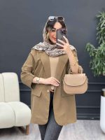 مانتو تک دکمه دو جیب نما المیرا کد 5204 - تصویر 12