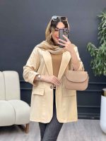 مانتو تک دکمه دو جیب نما المیرا کد 5204 - تصویر 3