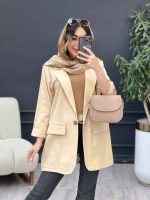 مانتو تک دکمه دو جیب نما المیرا کد 5204 - تصویر 5