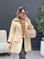 مانتو تک دکمه دو جیب نما المیرا کد 5204 - تصویر 15