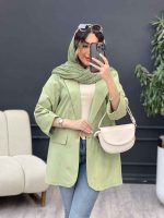 مانتو تک دکمه دو جیب نما المیرا کد 5204 - تصویر 9
