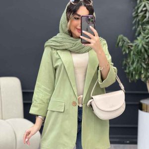 مانتو تک دکمه دو جیب نما المیرا کد 5204