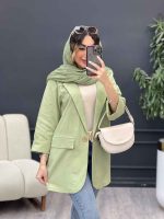 مانتو تک دکمه دو جیب نما المیرا کد 5204 - تصویر 22