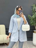 مانتو تک دکمه دو جیب نما المیرا کد 5204 - تصویر 13