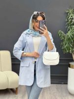 مانتو تک دکمه دو جیب نما المیرا کد 5204 - تصویر 16