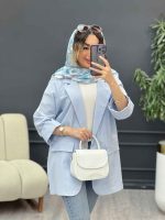 مانتو تک دکمه دو جیب نما المیرا کد 5204 - تصویر 4