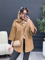 مانتو ترکیبی دو جیب برش دار کد 5188 - تصویر 17