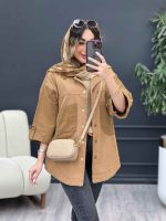 مانتو ترکیبی دو جیب برش دار کد 5188 - تصویر 4