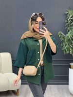 مانتو ترکیبی دو جیب برش دار کد 5188 - تصویر 10