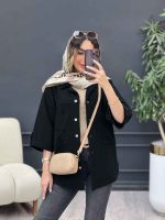 مانتو ترکیبی دو جیب برش دار کد 5188 - تصویر 11