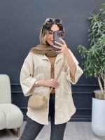 مانتو ترکیبی دو جیب برش دار کد 5188 - تصویر 16