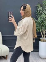 مانتو ترکیبی دو جیب برش دار کد 5188 - تصویر 13