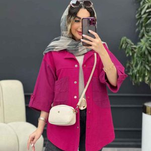 مانتو ترکیبی دو جیب برش دار کد 5188