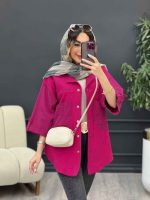 مانتو ترکیبی دو جیب برش دار کد 5188 - تصویر 12
