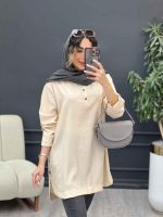 مانتو راه راه جلو بسته بغل سه دکمه کد 5128 - تصویر 4