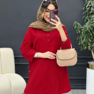 مانتو راه راه جلو بسته بغل سه دکمه کد 5128