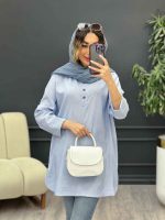 مانتو راه راه جلو بسته بغل سه دکمه کد 5128