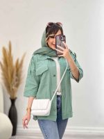 مانتو سرشانه پاگن دو جیب کد 5207 - تصویر 8