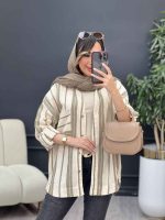 مانتو راه راه نیوشا کد 5181 - تصویر 2