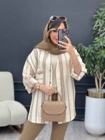 مانتو راه راه نیوشا کد 5181 - تصویر 3
