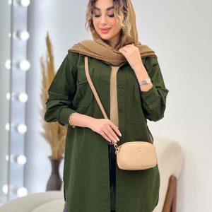 مانتو دو جیب پاکتی پیله دار کد 5137