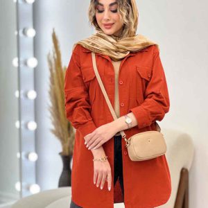 مانتو دو جیب پاکتی پیله دار کد 5137