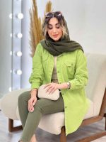 مانتو دو جیب پاکتی پیله دار کد 5137 - تصویر 7