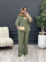 ست مانتو  وشلوار جلو بسته دلوان کد 5209 - تصویر 17