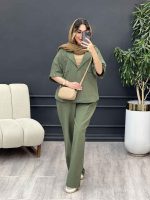 ست مانتو  وشلوار جلو بسته دلوان کد 5209 - تصویر 19