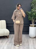ست مانتو  وشلوار جلو بسته دلوان کد 5209 - تصویر 11
