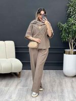 ست مانتو  وشلوار جلو بسته دلوان کد 5209 - تصویر 6