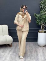 ست مانتو  وشلوار جلو بسته دلوان کد 5209 - تصویر 4