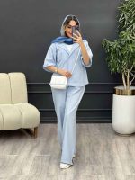 ست مانتو  وشلوار جلو بسته دلوان کد 5209 - تصویر 10