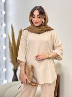 مانتو جلو بسته چهارخونه کد 5213 - تصویر 6