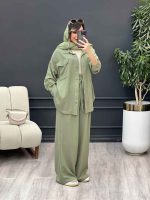 ست مانتو و شلوار دو جیب پایین بند کد 4895 - تصویر 9