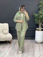 ست مانتو و شلوار دو جیب پایین بند کد 4895 - تصویر 17