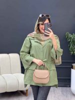 مانتو دکمه مخفی دو جیب پاکتی کد 4789 - تصویر 10