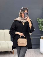 مانتو دکمه مخفی دو جیب پاکتی کد 4789 - تصویر 3