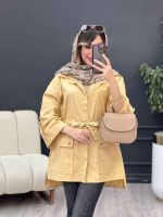 مانتو دکمه مخفی دو جیب پاکتی کد 4789 - تصویر 2