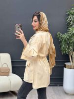 مانتو دکمه مخفی دو جیب پاکتی کد 4789 - تصویر 14