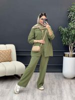 ست مانتو و شلوار چهار جیب کد 3029 - تصویر 4