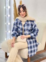 مانتو چهارخونه سرجیب دکمه کد 4843 - تصویر 27