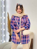 مانتو چهارخونه سرجیب دکمه کد 4843 - تصویر 24
