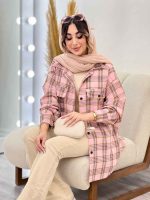 مانتو چهارخونه سرجیب دکمه کد 4843 - تصویر 49