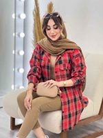 مانتو چهارخونه سرجیب دکمه کد 4843 - تصویر 30