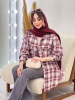 مانتو چهارخونه سرجیب دکمه کد 4843 - تصویر 46