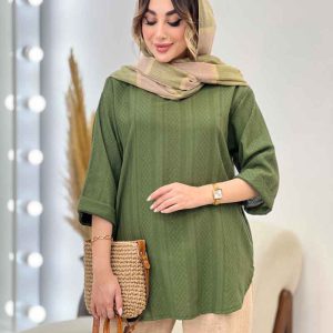 مانتو جلو بسته پرنیا کد 5214